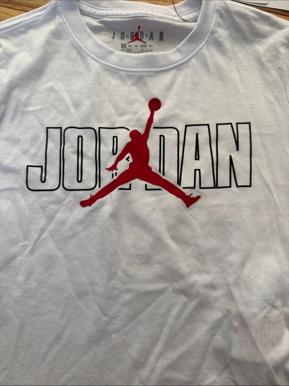 Jordan Kids 2-Piece Set White and Red with Black Accents